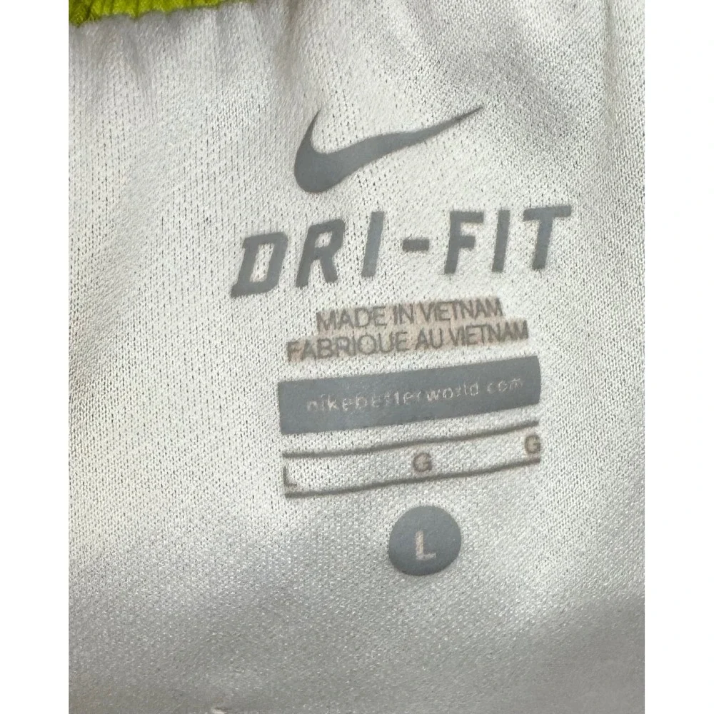 Nike Dri-FIT Geometric Abstract Print Lime Green Running Shorts Women's Large